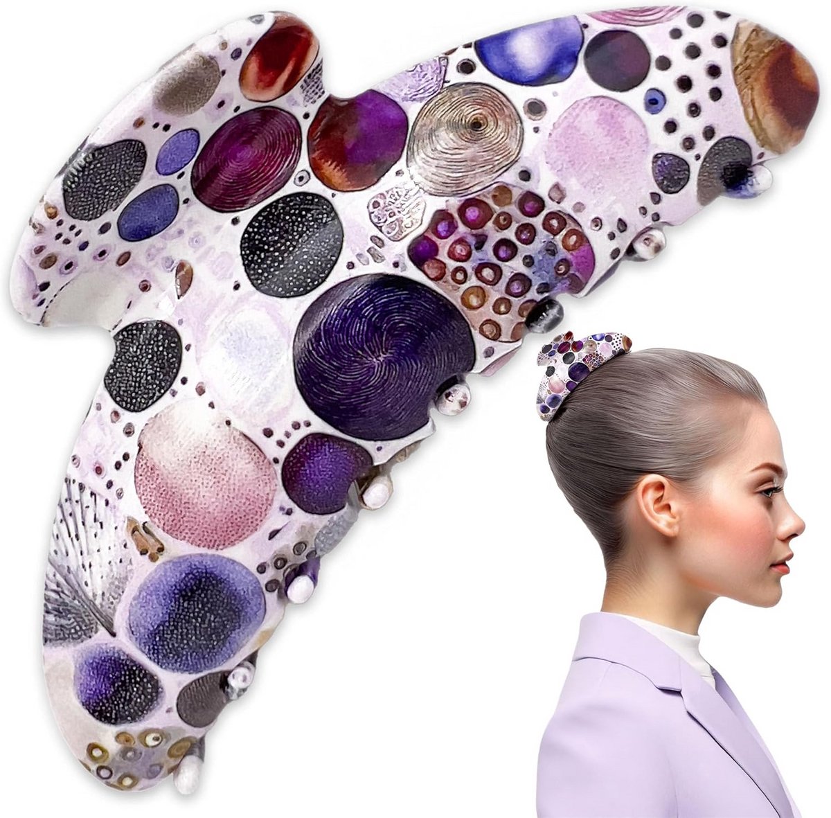 Luxe Cellulose Acetaat Haarclip Groot voor Dames - Stevige Krabaccessoire voor Dik Haar