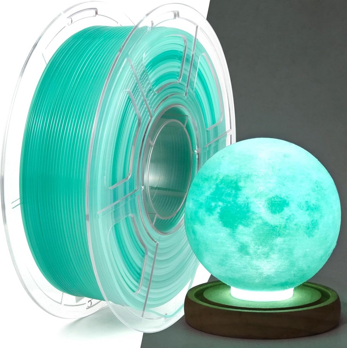 Hoogwaardig PETG Filament 1.75mm 1KG, Transparant Cyaan Wit voor 3D-printers