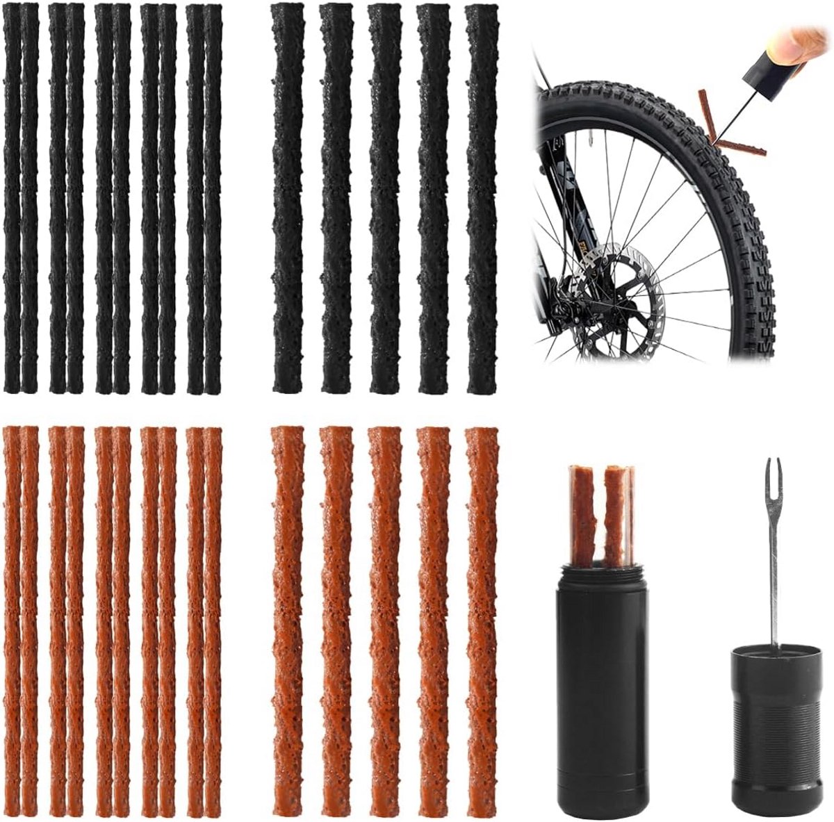 36-delige Tubeless Fietsbanden Reparatiekit voor Mountainbike en Racefiets