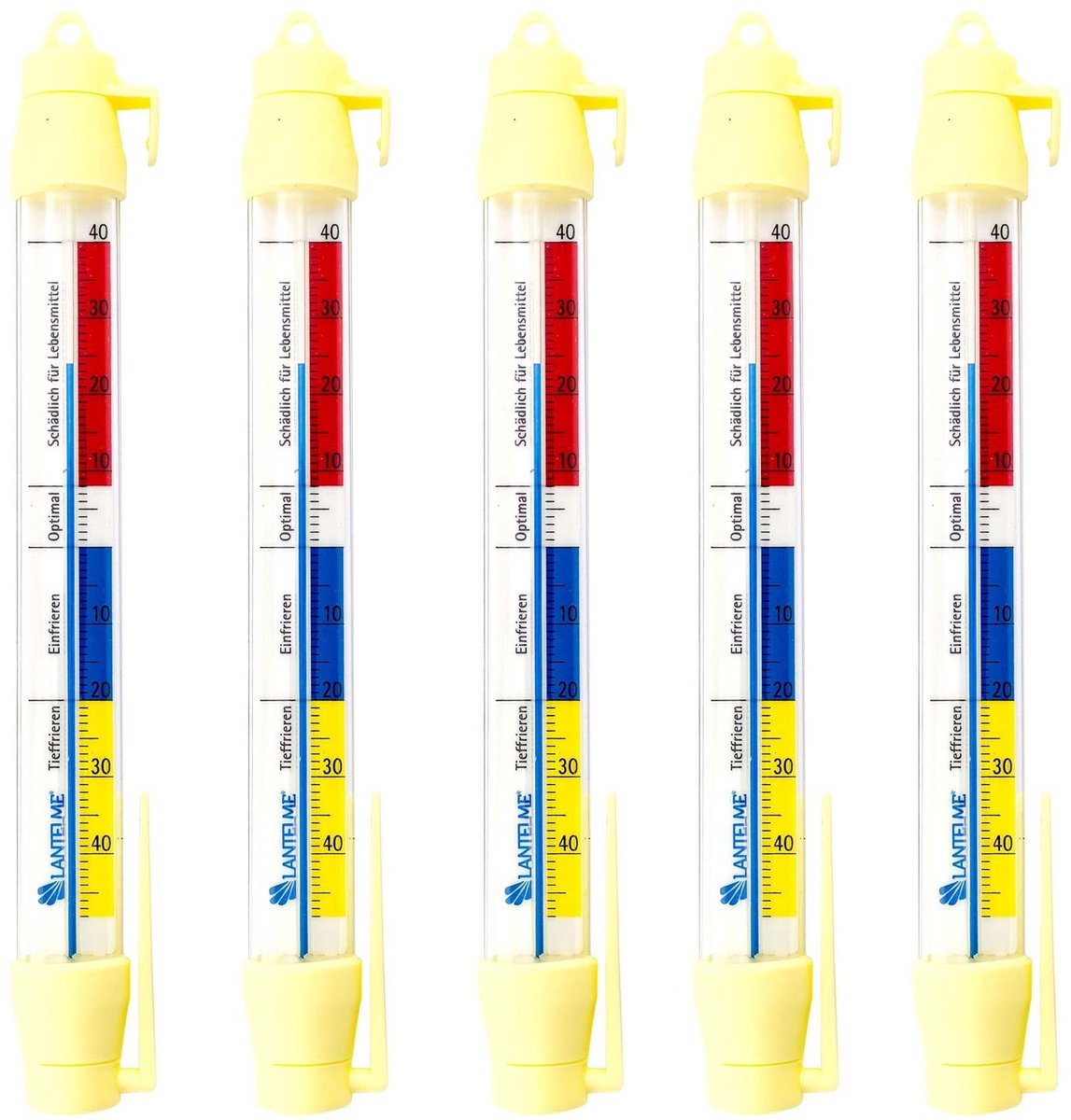 5-Pack Koelkast en Vriesthermometer Analoge Set - Temperatuurmeter -45°C tot 40°C