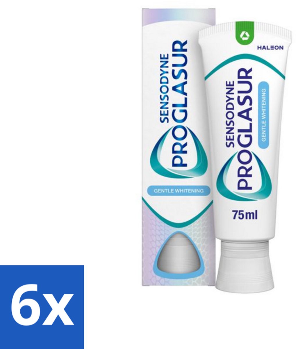 6 x Sensodyne - Tandpasta - Proglasur Gentle Whitening - Tandglazuur Versterkend - 75 ml - Tandpasta - Tanderosie - Glazuur - Tanden Bleken - Tanden Beschermen