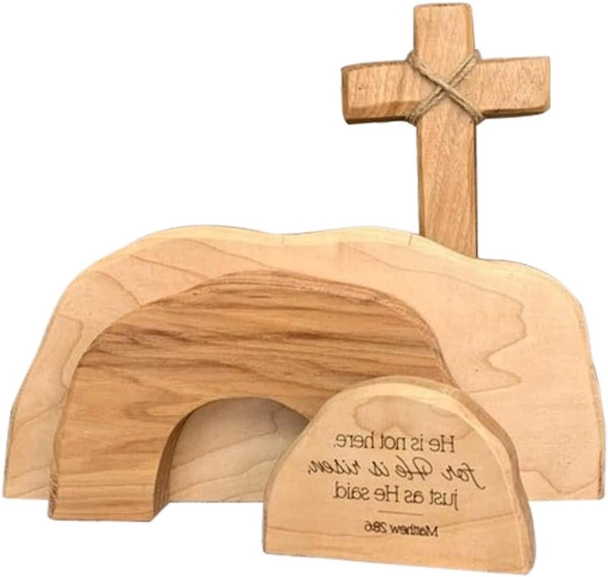 Provento - Houten Pasen Opstanding Scène Decoratie Set voor Thuis Tafeldecoratie