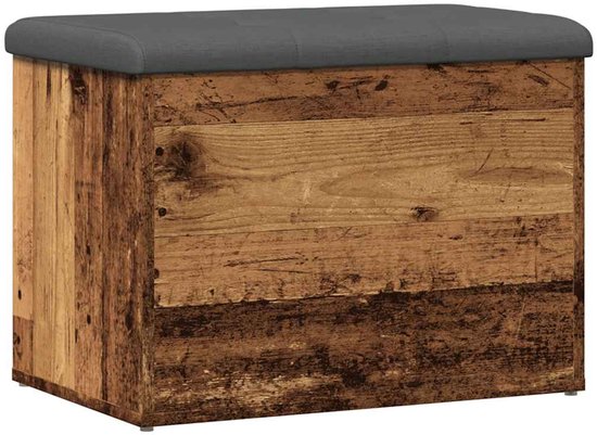 vidaXL - Banc de rangement - 62x42x45 - cm - décoré - bois - ancien - couleur bois