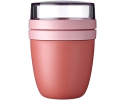 Mepal Lunchpot Ellipse - 500 ml - Yoghurt en Muesli beker to go - Geschikt voor vriezer. magnetron en vaatwasser - Vivid mauve