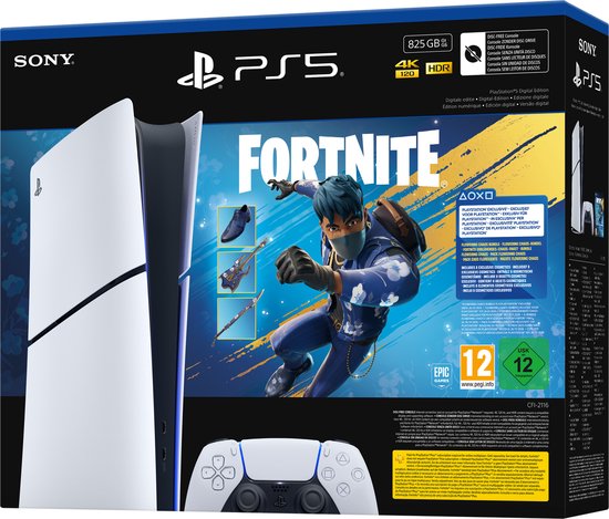PlayStation 5 – Digital Edition - Inclusief 8 exclusieve Fortnite cosmetics (t.w.v. 5000 V-Bucks) + 1000 V-Bucks
