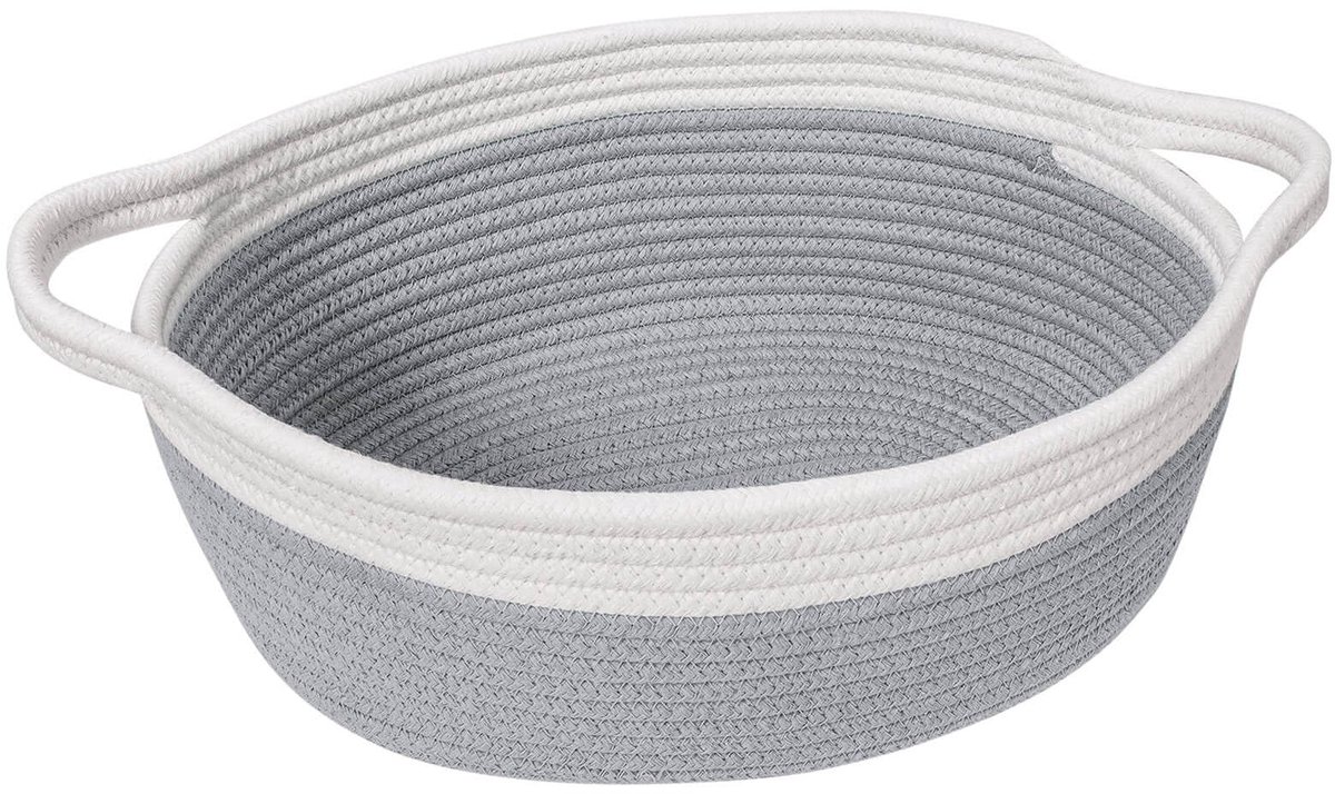 Unyqoos® Veelzijdige katoenen opbergmand voor speelgoed, luiers en meer in grijze tint