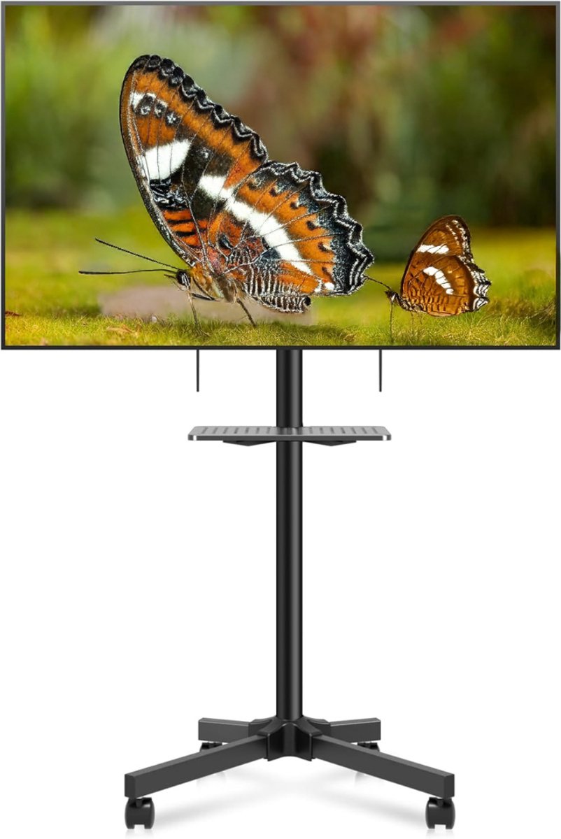 VH Supplies® TV Standaard Verrijdbaar - TV Standaard op Wielen - Monitor Standaard - 21 inch tot 60 inch - Max 35kg