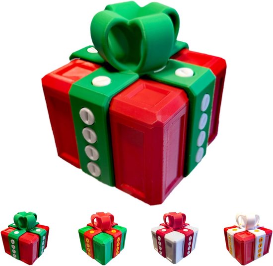 3D-printpuzzel Grappendoos met Schroeven - Vervelende Geschenkdoos Rood 8x8cm - Perfect Valentijnsdagcadeau voor Haar