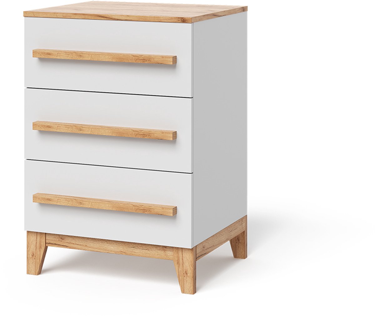 Vitalispa Malia Dressoir – 60 x 88 cm met 3 laden Wit/Kunstnijverheid