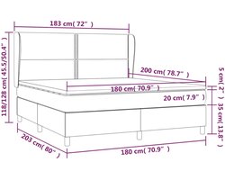 vidaXL - Boxspring - met - matras - kunstleer - zwart - 180x200 - cm