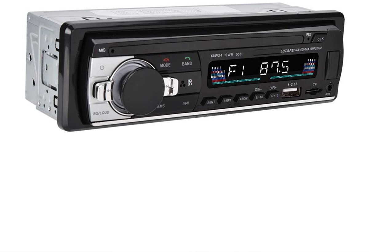 Multimedia Car Radio MP3 Player, MP3/FM/USB/AUX Input Car Radio Player, FM Radio, Bluetooth Hands-Free Calling, Dual USB, LCD VA Screen, Single DIN