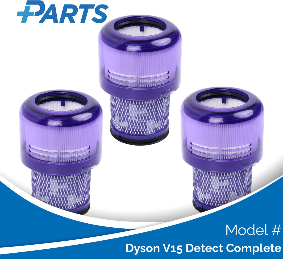 Dyson V15 Detect Complete Filters (3 Stuks, Plus.Parts® alternatief voor 970013-02)