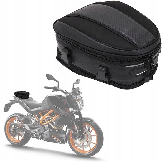 Motor Zijtas - Motorfiets achterzadeltas - 20x28x13cm Zwarte Waterdichte Tas - 7.5-10L Uitbreidbaar - Eenvoudige Montage - Voor Motor en Scooter