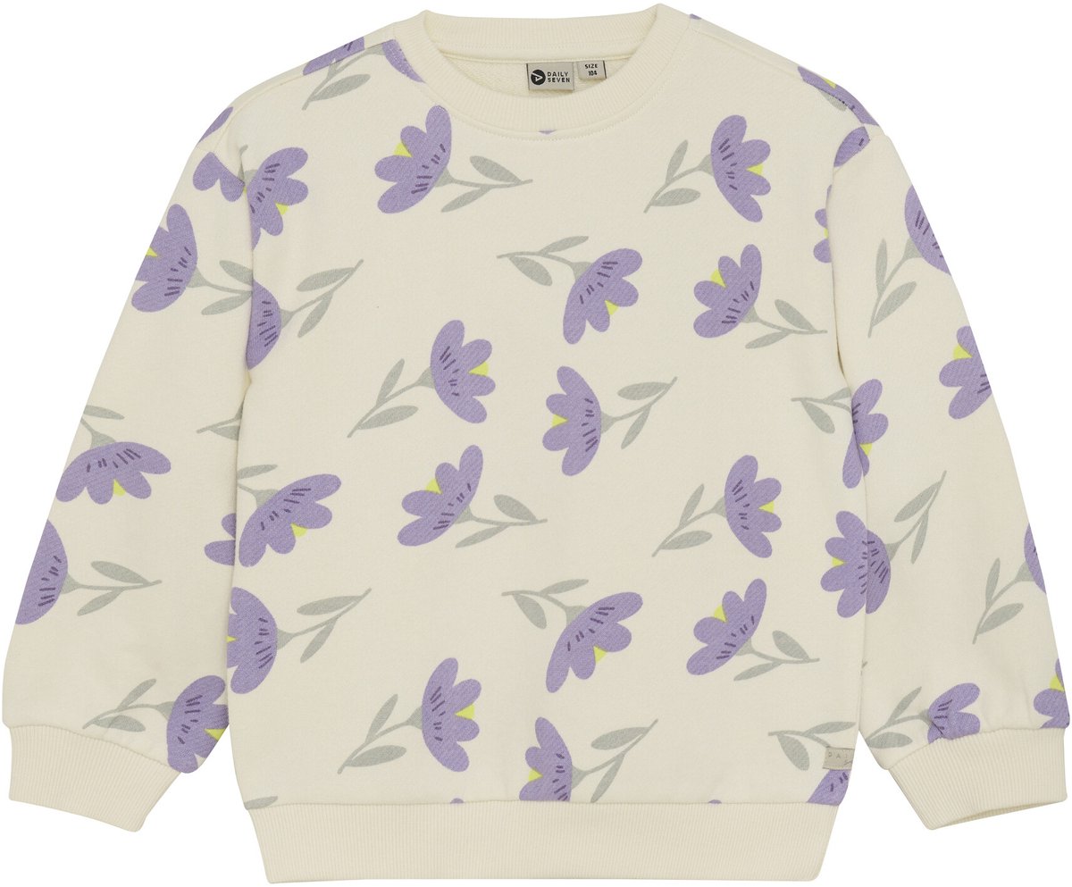 DAILY7 Sweater Flowers Truien & Vesten Meisjes - Sweater - Hoodie - Vest- Ecru - Maat 140