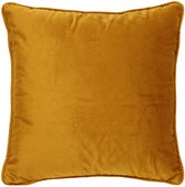 Dutch Decor FINN - kussenhoes 60x60 cm - fluweel - effen kleur - Chai Tea - geel - met rits - zonder binnenkussen