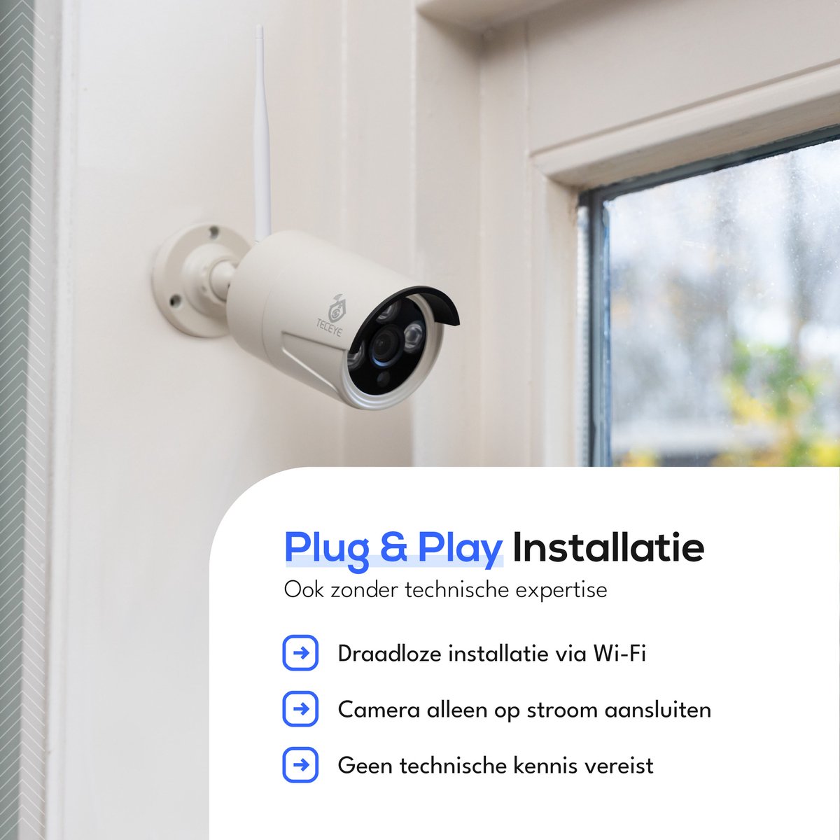Teceye Compleet Camera Beveiliging Set met 3x Wifi IP Camera - CCTV Camerasysteem - Beveiligingscamera binnen - Wifi Beveiligingscamera Set Buiten - Beveiligingscamera - Beveiligingscamera buiten - Beveiligingscamera Draadloos buiten – foto 6