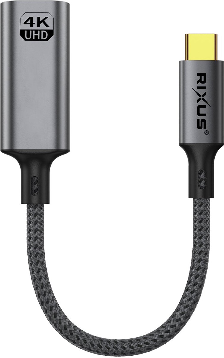 Rixus RXHU17 USB-C To HDMI Female Converter 20cm Space Gray