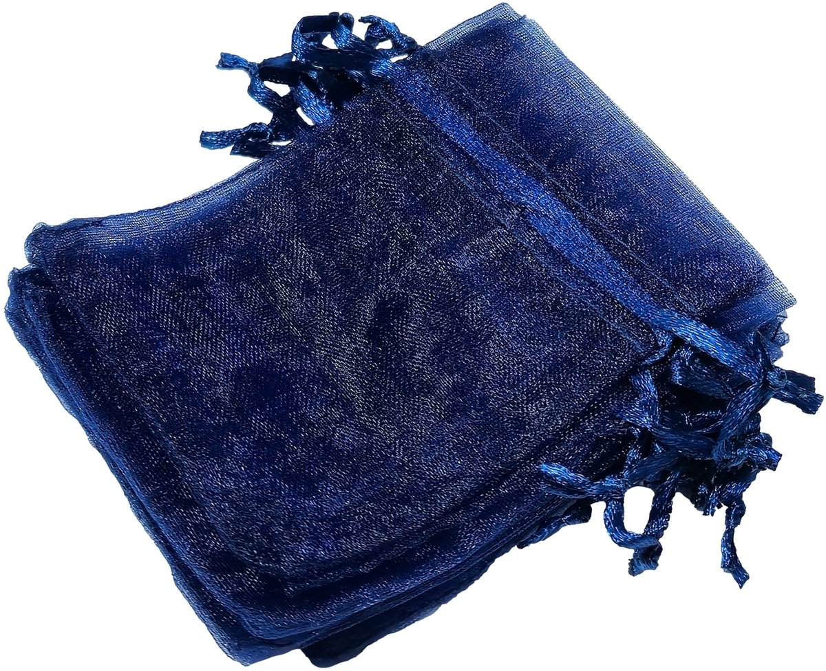 Prigta - Organza Zakjes Marineblauw 7 x 9 cm - 50 stuks - Luxe Kleine Cadeauzakjes - Herbruikbaar - Voor Sieraden & Feestgeschenken
