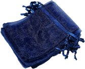 Prigta - Organza Zakjes Marineblauw 7 x 9 cm - 50 stuks - Luxe Kleine Cadeauzakjes - Herbruikbaar - Voor Sieraden & Feestgeschenken