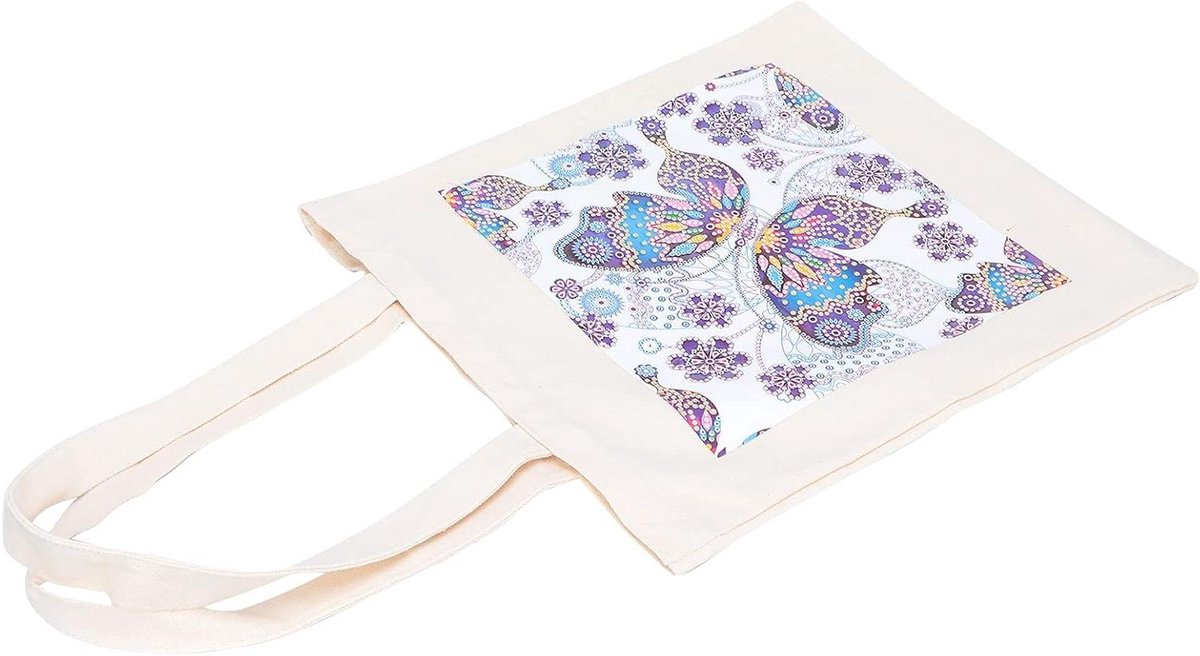Provento - Diamant schilderij draagtas met strass voor vrouwen en meisjes, canvas boodschappentas, art craft.