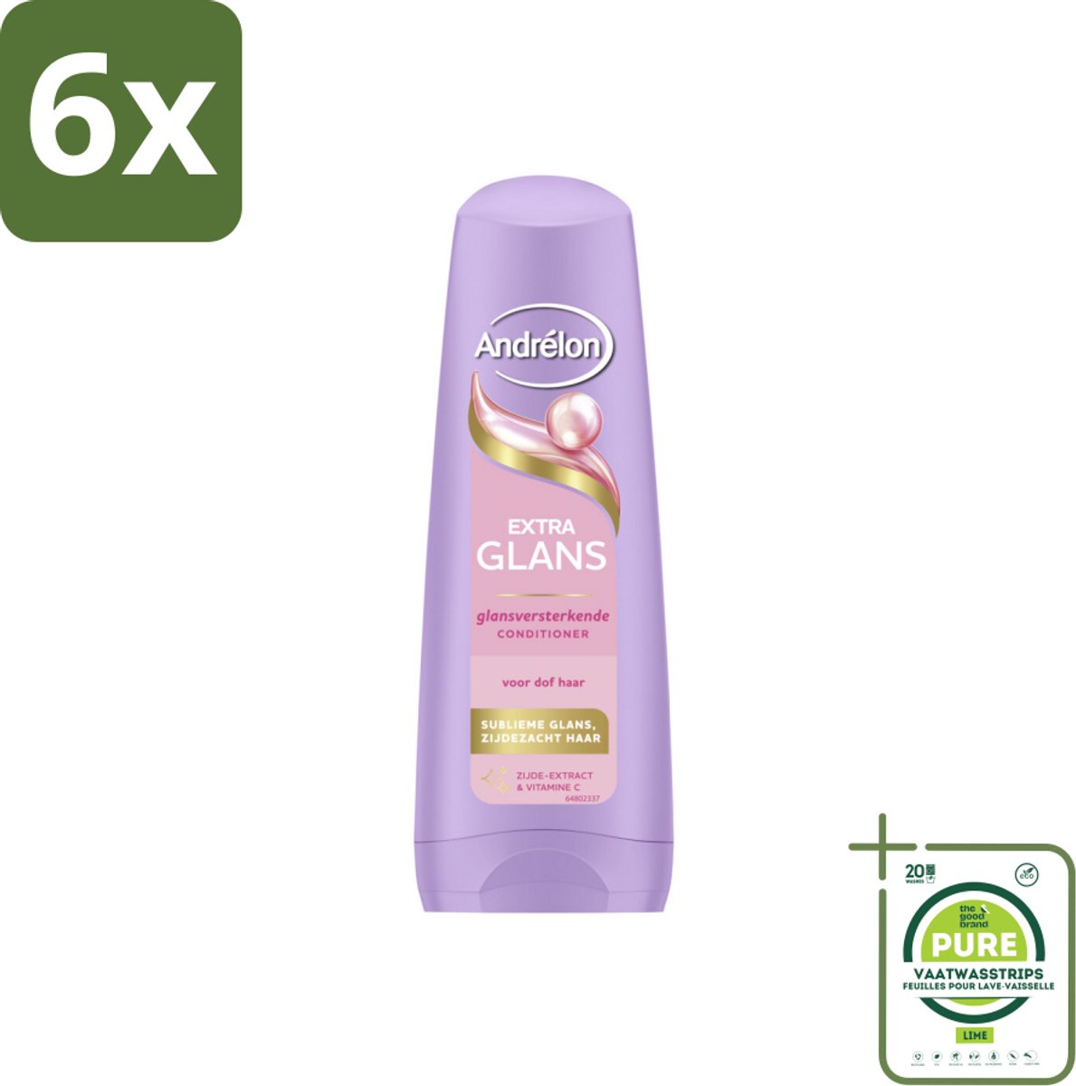Andrélon – Conditioner – Extra Glans – 200 ml - Voordeelverpakking - 6 stuks - Glans - Haar verzorging