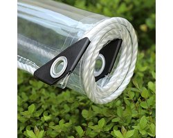 Gigicial Doorzichtige Zeilen - Doorzichtige Vinylrol - Zwaar En Waterdicht Met Versterkte Randen Voor Balkon En Tuin - 1 Stuk - Wit