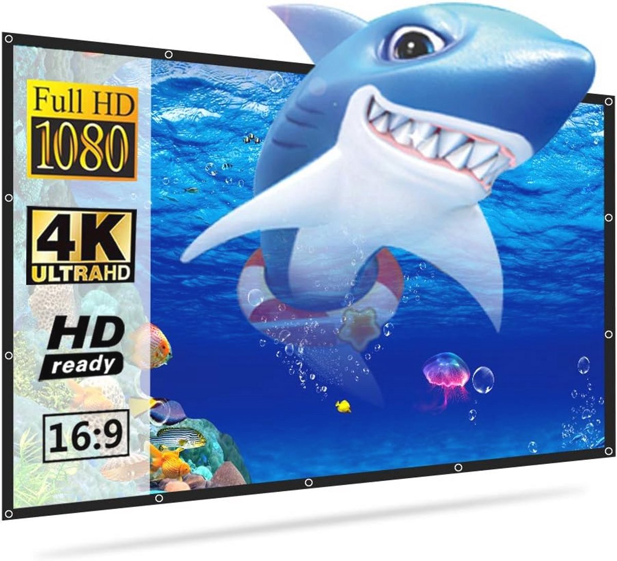 100 inch Beamerdoek - Opvouwbaar Projectiescherm voor Binnen en Buiten - 16:9 HD