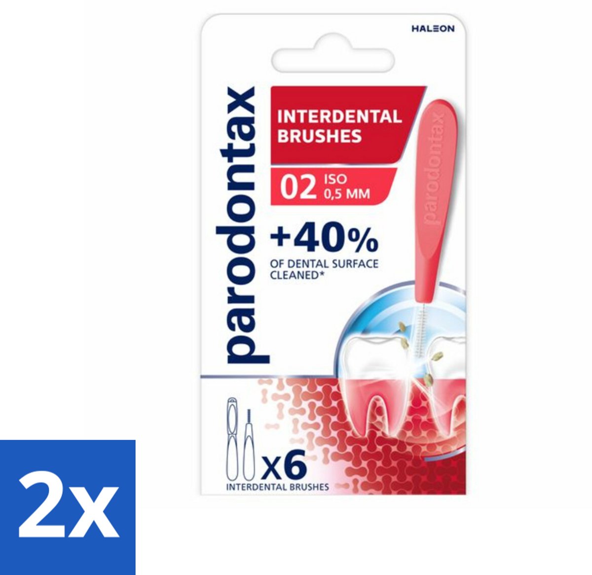 Parodontax - Ragers - Interdentale Ragers 0,5 mm - ISO Maat 2 - 6 ragers - Voordeelverpakking - 2 stuks