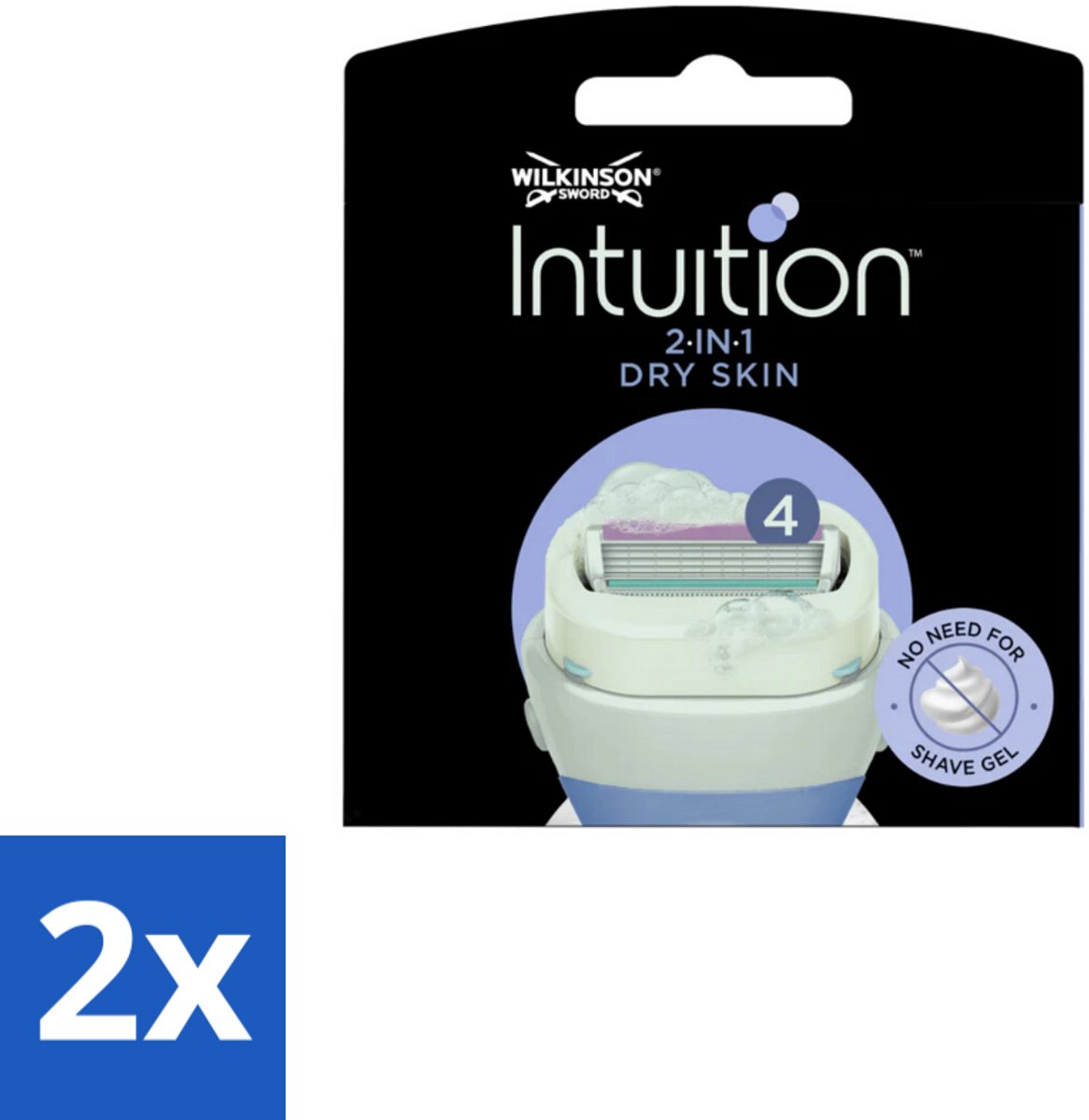 2 x Wilkinson Sword - Navulmesjes - Intuition Mesjes Dry Skin - Verzachtend - 3 mesjes - Scheermesjes - Droge Huid - Scheermes - Scheerapparaat - Wilkinson Intuition