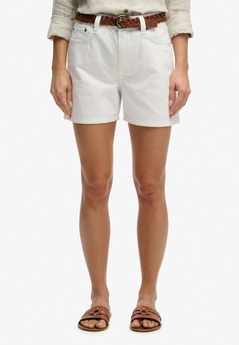 Superdry Mid Rise Shorts Dames Jeans shorts Wit
