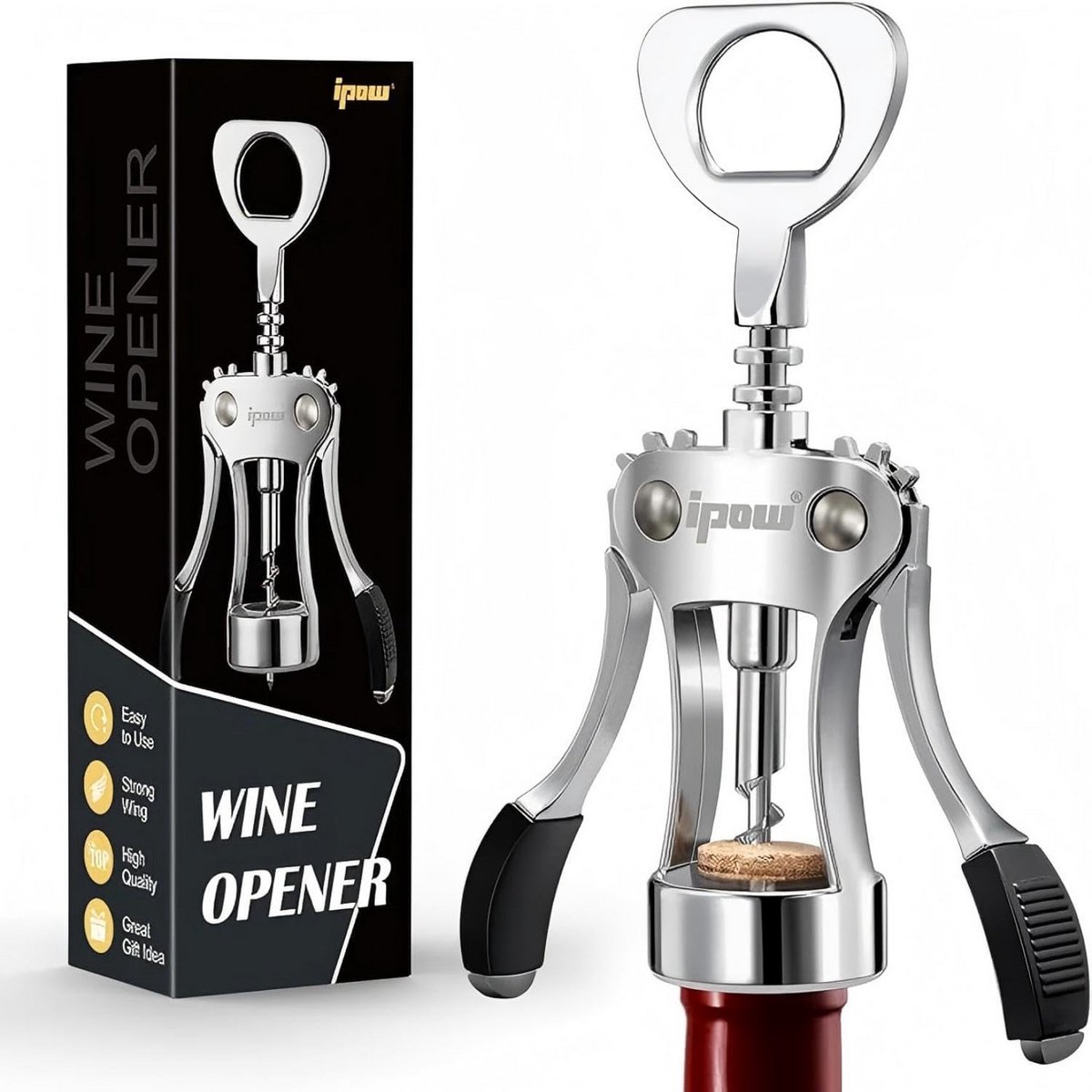 Stainless Steel Wing Corkscrew for Red Wine and Beer