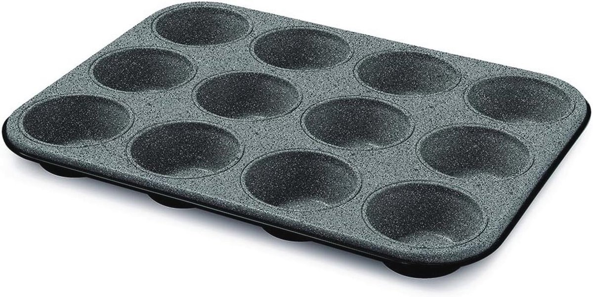 Taartvorm voor 12 Muffins - Stevig Staal met Antiaanbaklaag