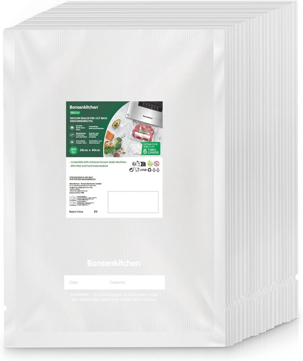 Professionele Vacuümzakken voor Levensmiddelen - 28 x 40 cm - 100 Stuks - BPA-vrij