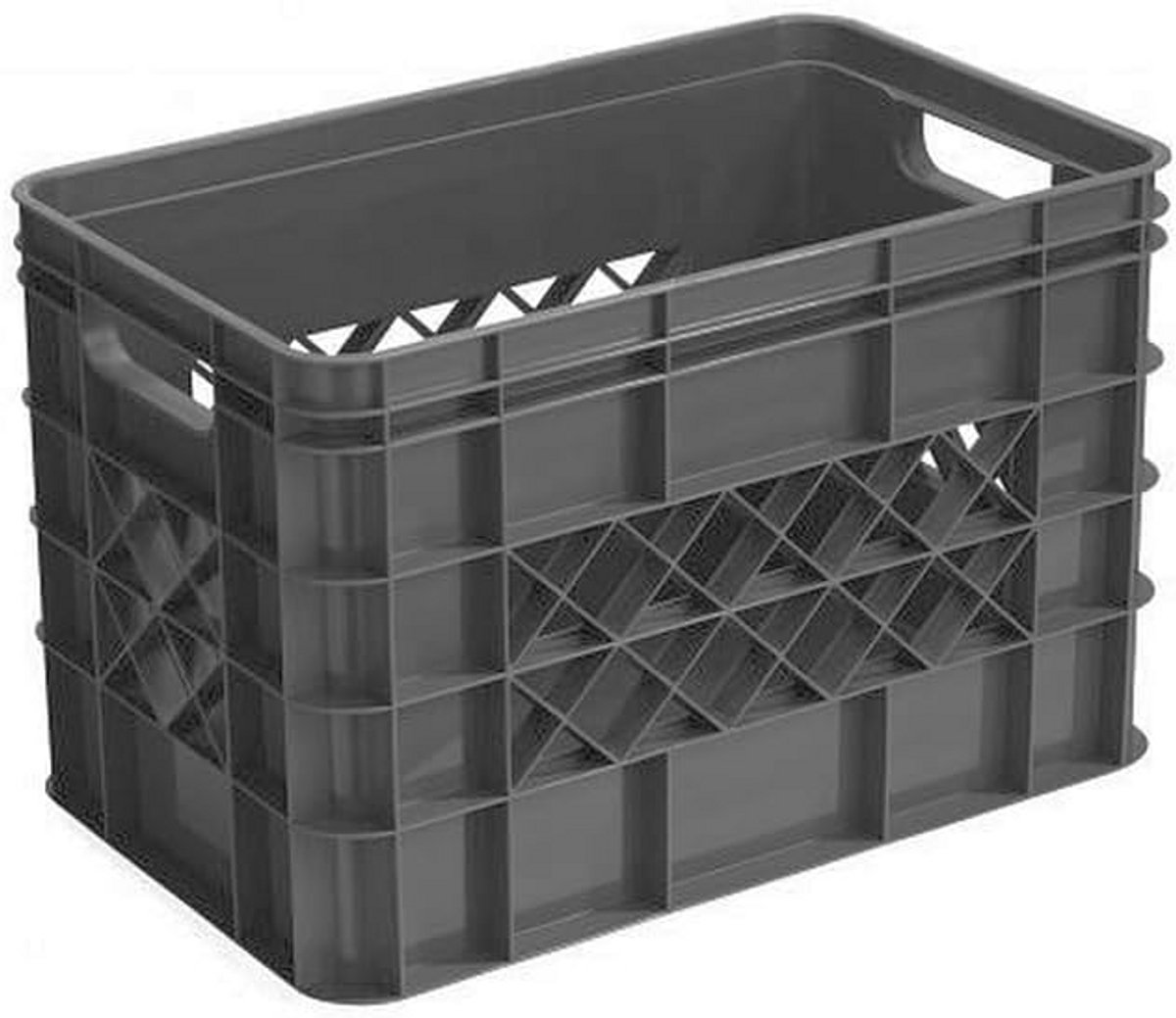 Vierkant Multi-Krat Set - Antraciet - Sterke Dozen voor Diverse Toepassingen