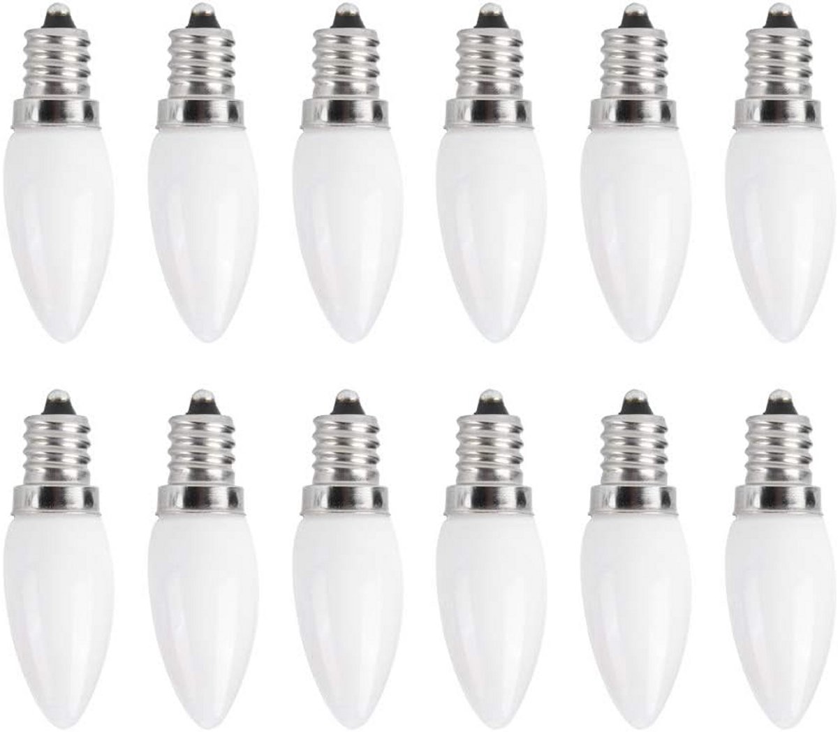 Set van 10 LED Kaarslampen E12 Fitting Warm Wit Licht 1.5W Energiezuinig