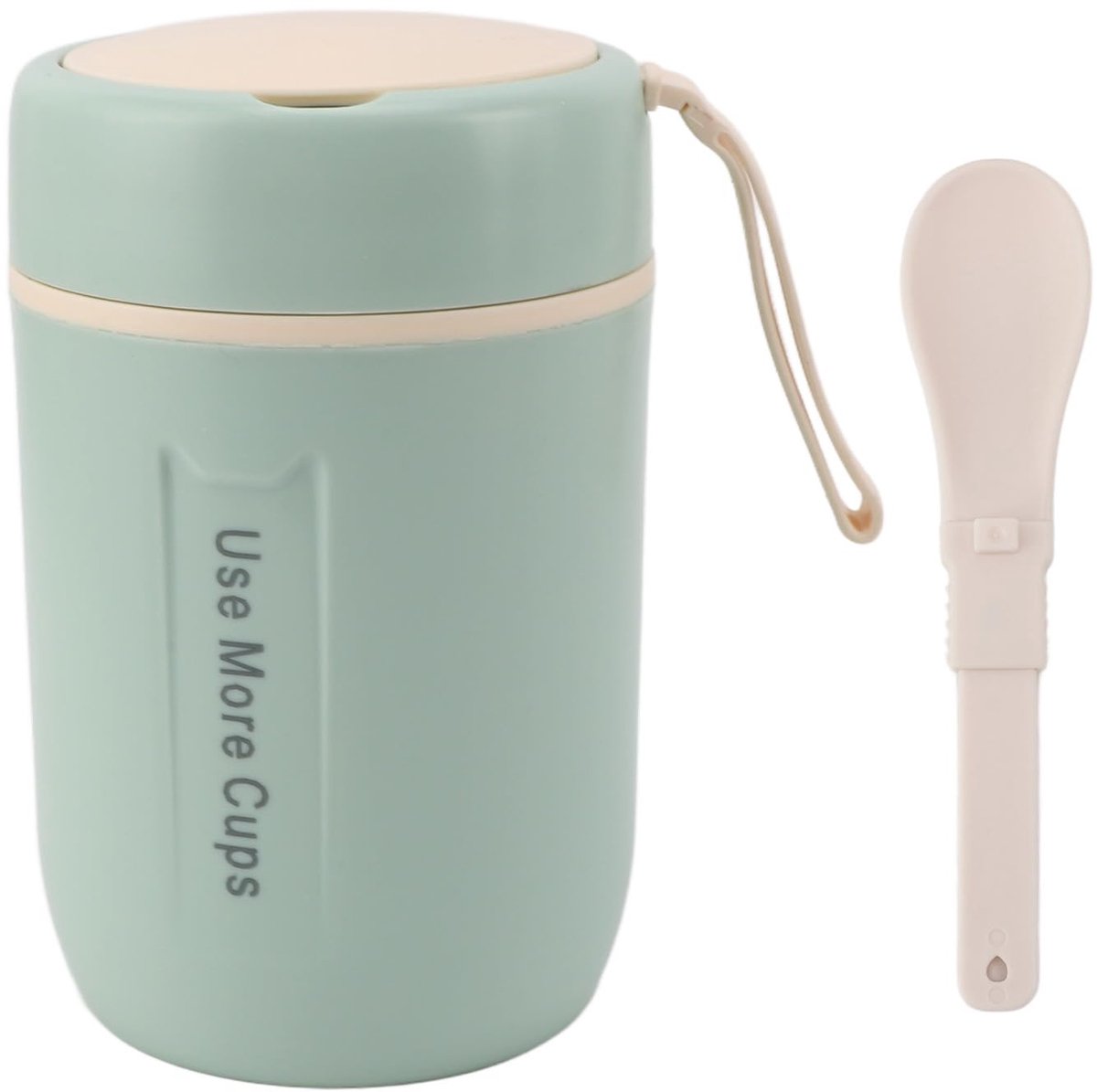 Geïsoleerde Soepcontainer 500 ml - Roestvrijstalen Thermosbeker voor Soep - Lekvrije Voedselbeker voor Onderweg - Soepbeker met Brede Opening - Groen