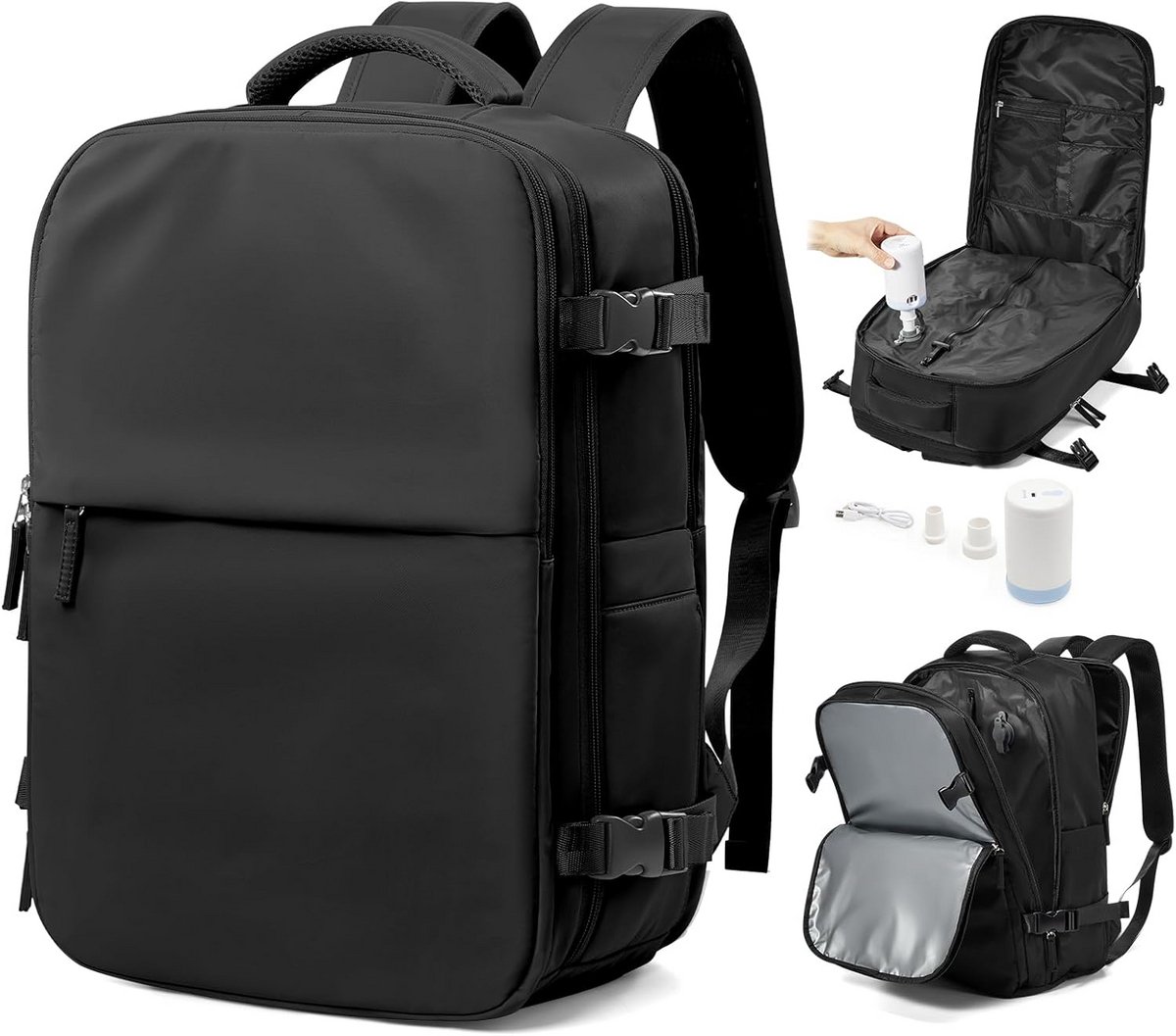 Grote vacuüm rugzak met pomp - Laptoprugzak voor reizen