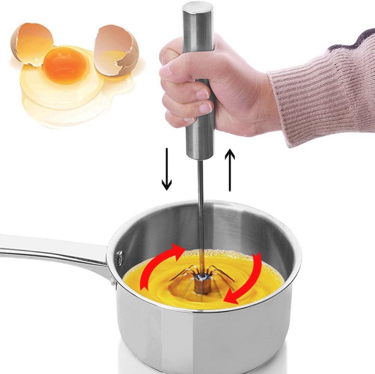 Roestvrijstalen Semi-automatische Ei Blender Mixer voor Keuken