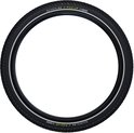 Zwarte Schwalbe Pick-Up fietsband met een grof profiel, witte reflecterende streep en groen logo.
