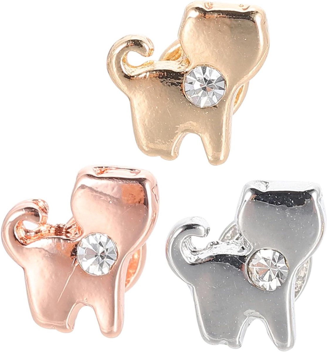 Allecta - Set van 3 Armbandhangers met Klinknagels voor Horloges en Armbanden - Roestvrij Staal - 0.9x0.6cm