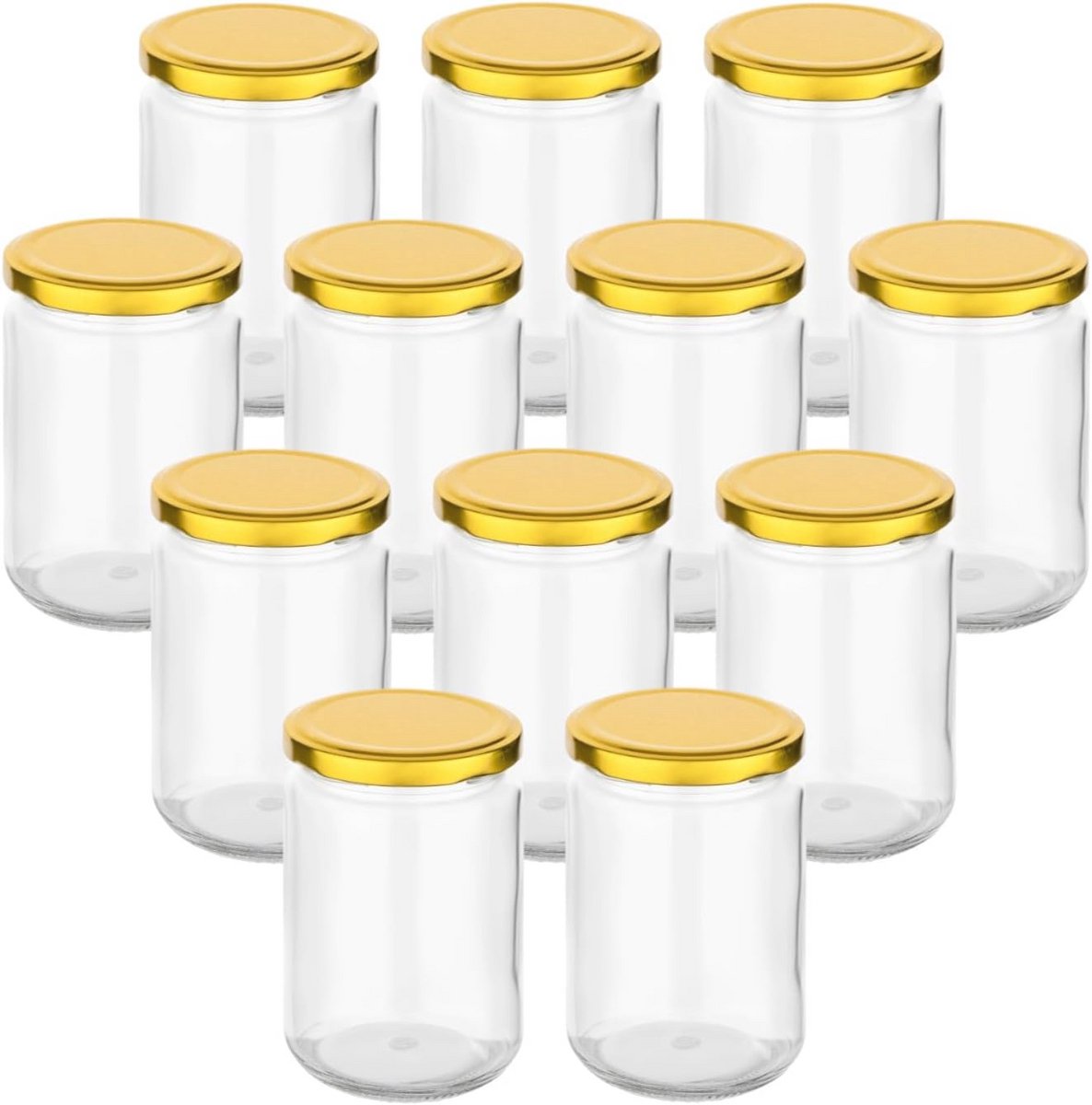 Set van 12 weckpotten van 350 ml met schroefdeksel - Ideaal voor inmaken en bewaren