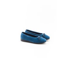 Damart - Pantoffels met fluweellook - Dames - Blauw - 39
