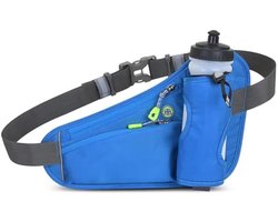 Hardloopheuptas met ruimte Geschikt voor een waterfles, heuptas Geschikt voor buitensporten en wandelen, unisex, Geschikt voor reizen, fietsen en wandelen met de hond (waterfles niet inbegrepen) (blauw)