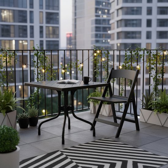 Tuintafel / Buitentafel Travano T1 vierkant kunststof zwart hjh LIVING — afbeelding 5