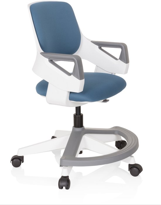 hjh OFFICE KID Flex - Chaise de bureau enfant - Bleu gris - Tissu