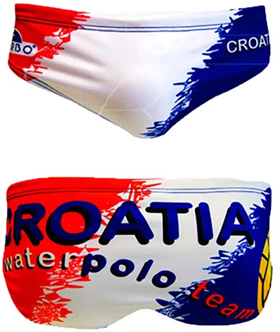 Turbo Croatia Water Polo Slip de Bain Rouge, Wit, Blauw 4XL Homme