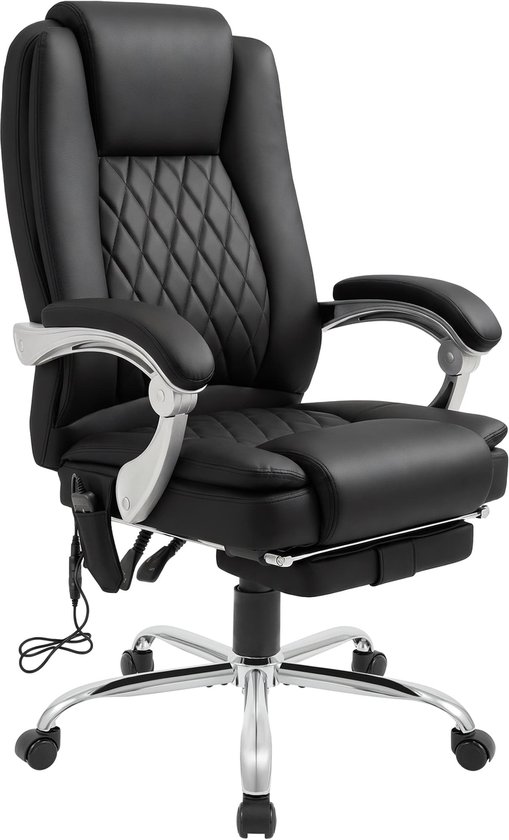 CLP Rubia Ergonomische Bureaustoel met Massagefunctie Zwart - CLP Trading - €159,90