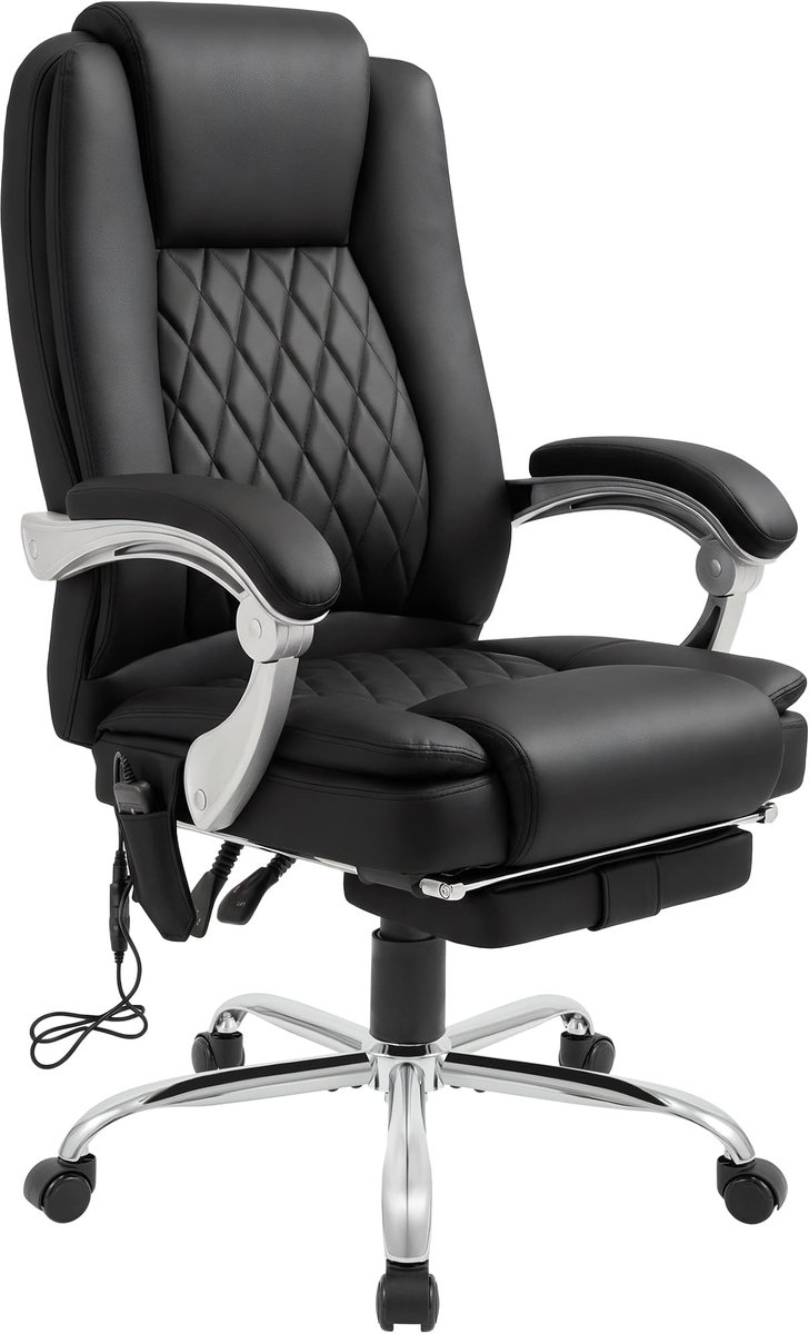 CLP Rubia Ergonomische Bureaustoel met Massagefunctie Zwart - CLP Trading - €159,90