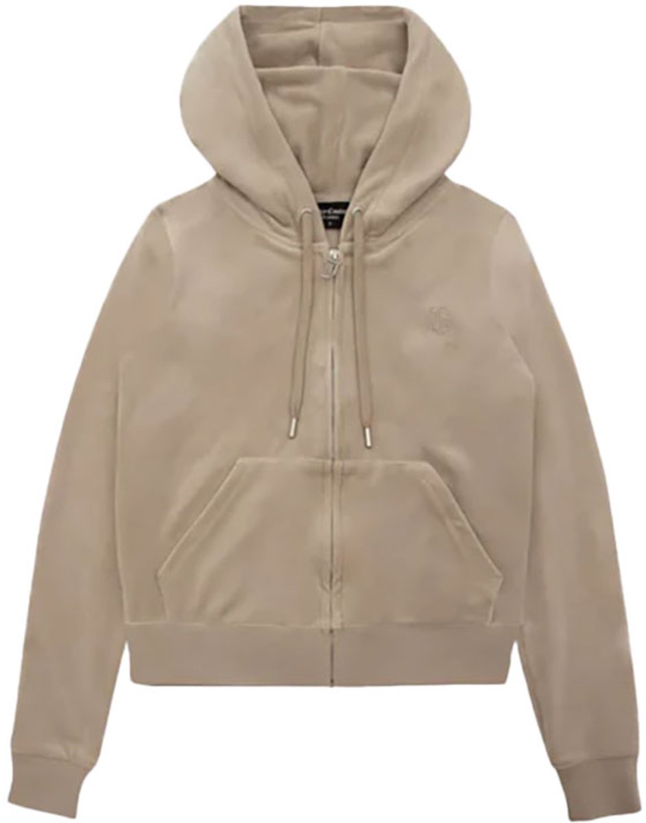 Juicy Couture Robertson hoodie met ritssluiting BEIGE