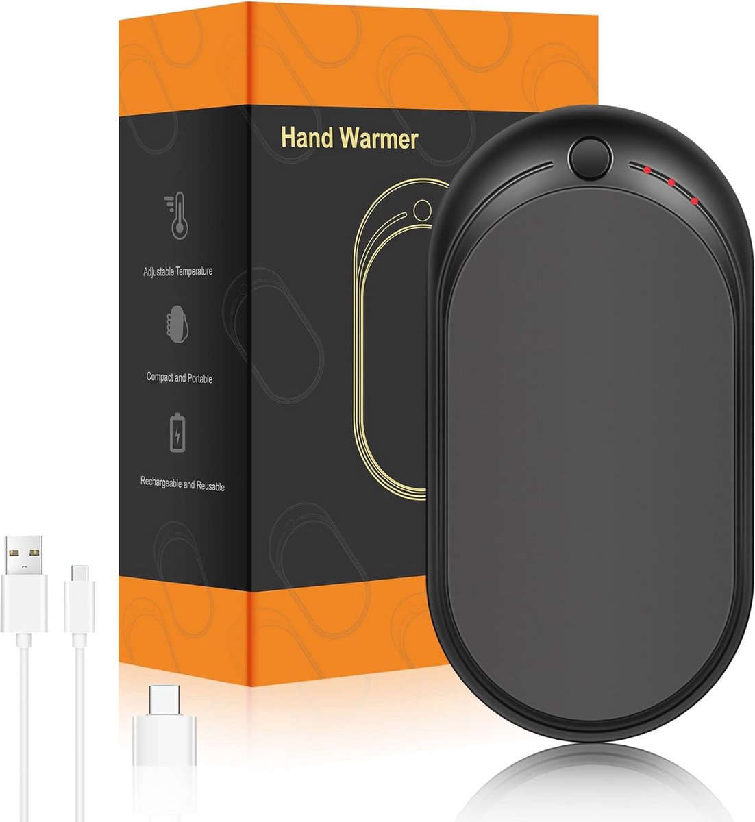 Oplaadbare handwarmer USB 5200 mAh - Draagbare Zakwarmers voor Buitenactiviteiten, Camping en Wandelen